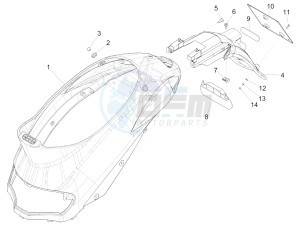 Liberty 125 4T PTT E3 (E) (EMEA) drawing Rear cover - Splash guard