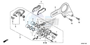 CB1000RD CB1000R UK - (E) drawing REAR BRAKE CALIPER (CB1000R)