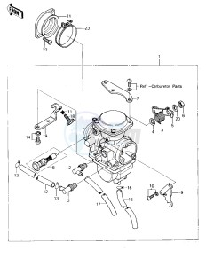 KL 250 A [KLR250] (A3-A4) [KLR250] drawing CARBURETOR ASSY -- 80-81 KL250-A3_A4- -