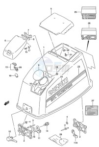 DT 115 drawing Engine Cover (1995 to 1997)