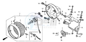 CB250 drawing HEADLIGHT