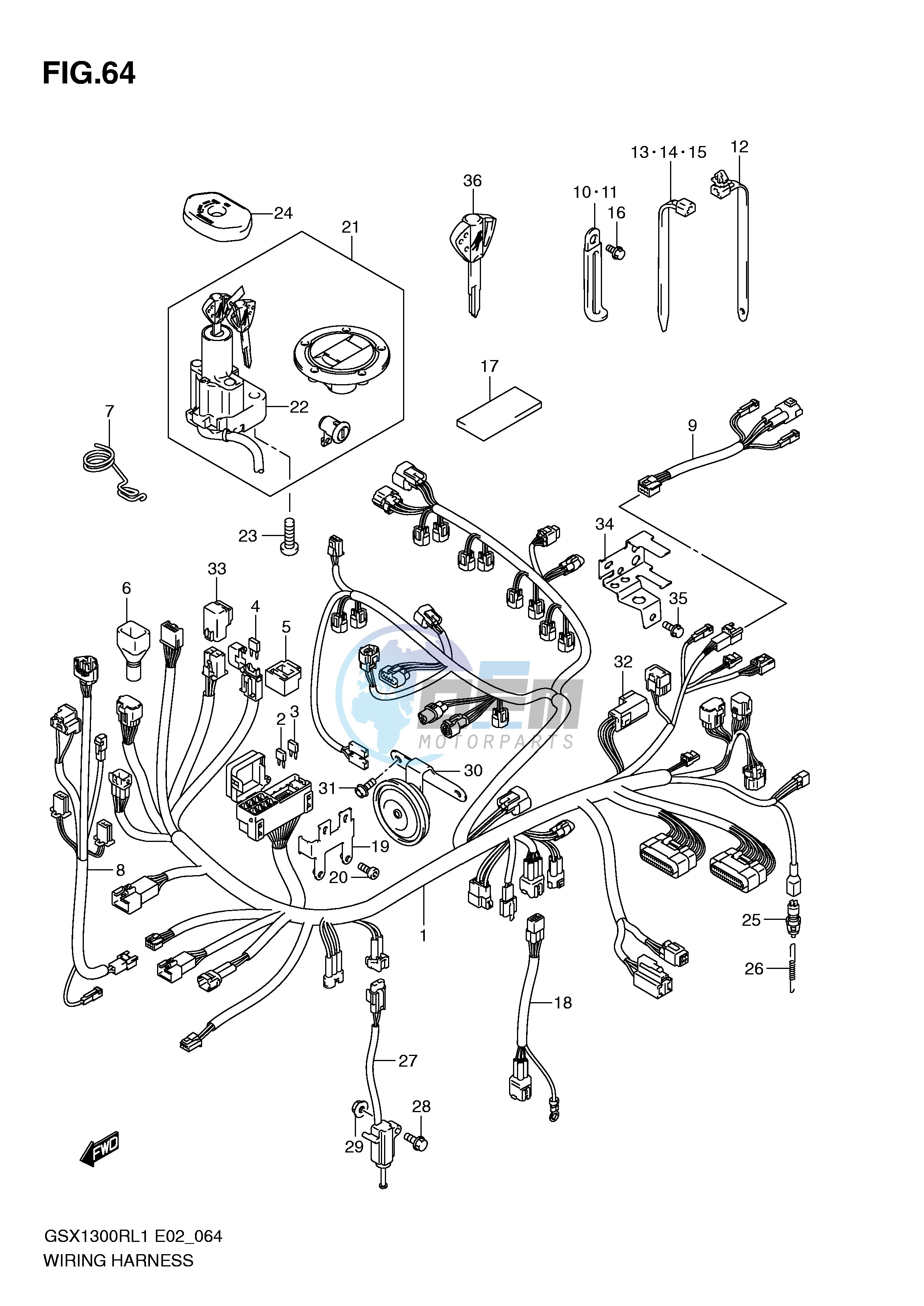 WIRING HARNESS (GSX1300RL1 E14)