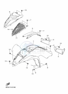 YFM90R (BD3C) drawing FRONT FENDER