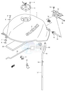 SV650S (E2) drawing FUEL TANK (MODEL K1)