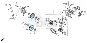 NSR125R drawing OIL PUMP/REED VALVE