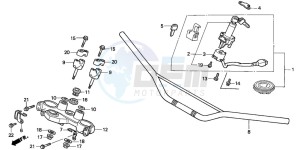 NX650 500 DOMINATOR drawing HANDLE PIPE/TOP BRIDGE