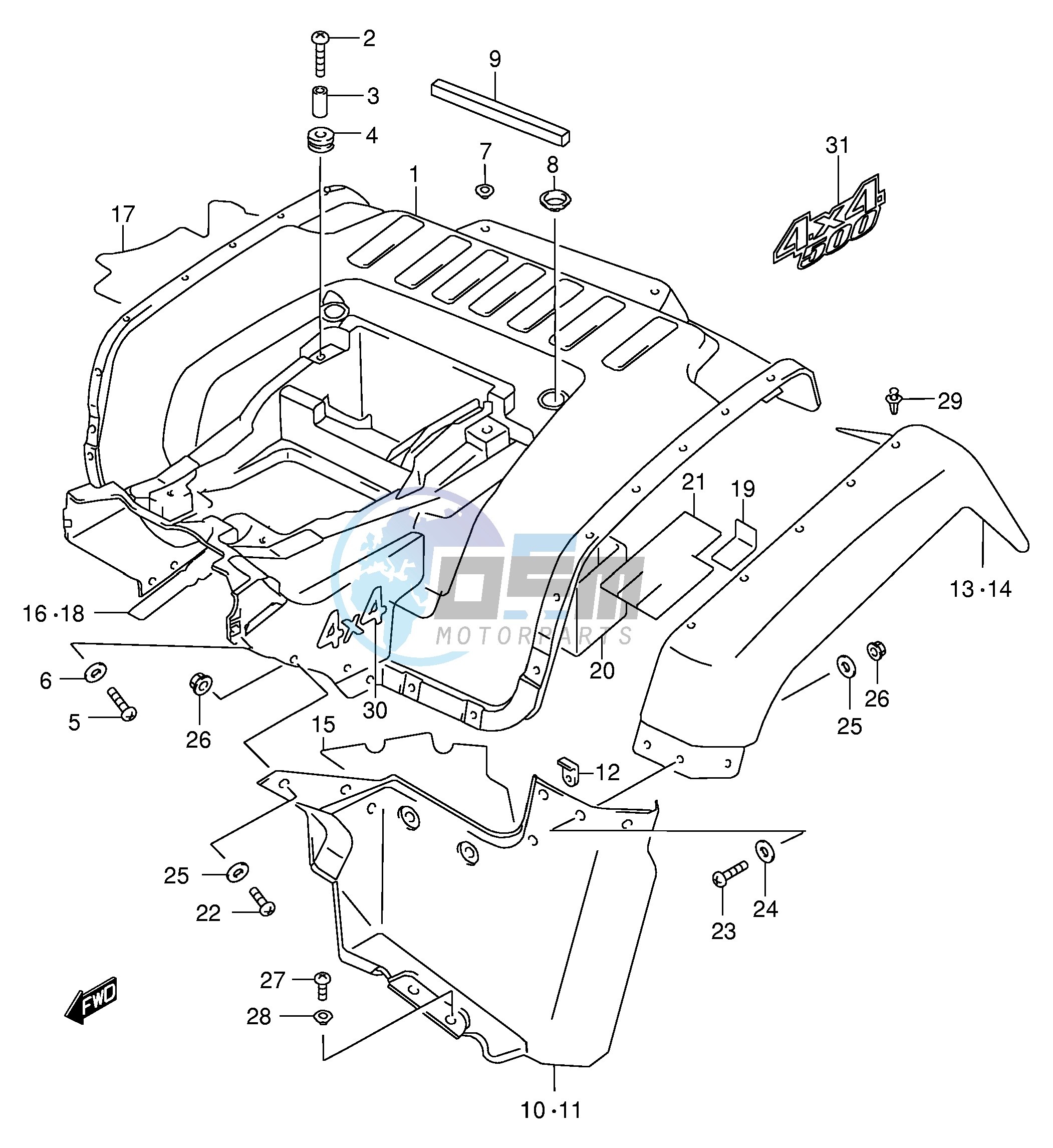 REAR FENDER (MODEL K1 K2)