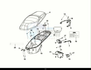 JET X 125I ABS (XH12WX-EU) (E5) (M1) drawing SEAT - REAR GRIP