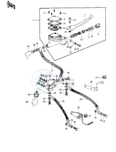 KZ 1000 B [KZ1000 LTD] (B1-B2) [KZ1000 LTD] drawing FRONT MASTER CYLINDER -- KZ1000-B2- -