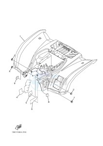 YFM300 RAPTOR 300 (1SC5) drawing REAR FENDER