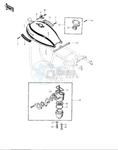 KZ 400 D (D) drawing FUEL TANK -- 74 -75 KZ400_KZ400D- -