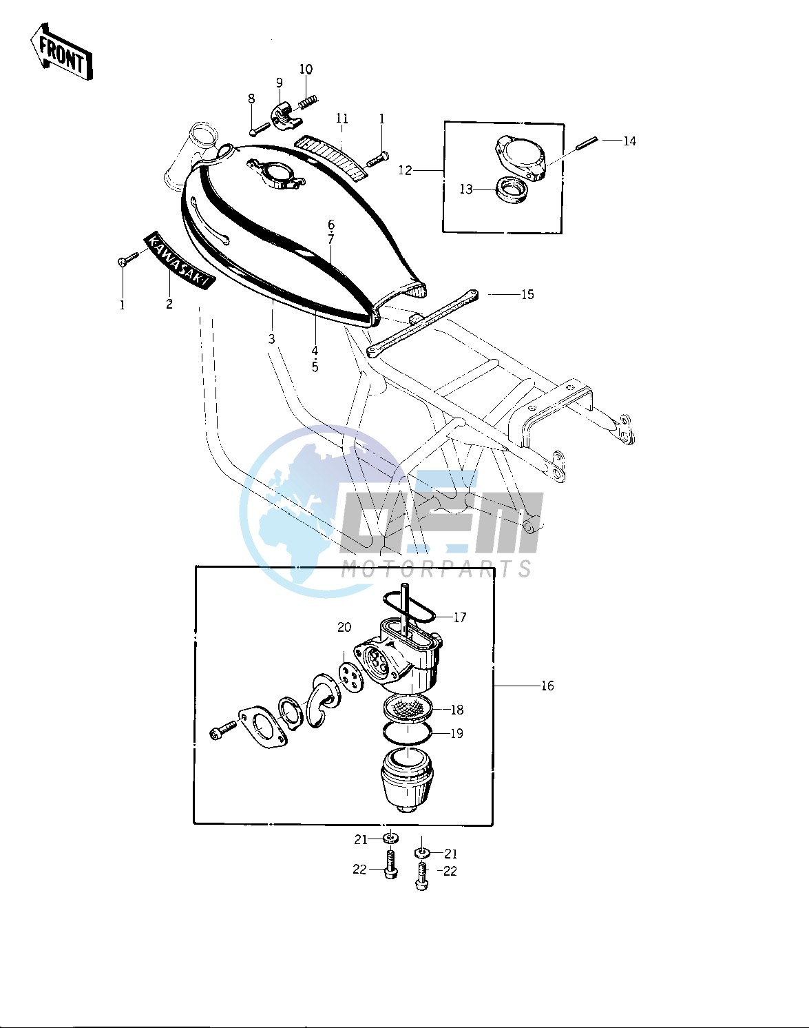 FUEL TANK -- 74 -75 KZ400_KZ400D- -