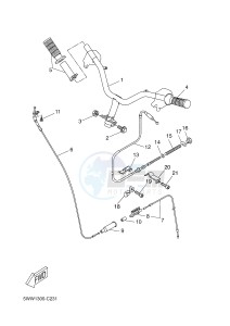 CW50 BOOSTER (5WWN 5WWN) drawing STEERING HANDLE & CABLE