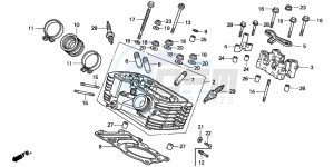 VT600C drawing CYLINDER HEAD (REAR)