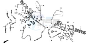 CB250 drawing HANDLE LEVER/SWITCH/CABLE (1)