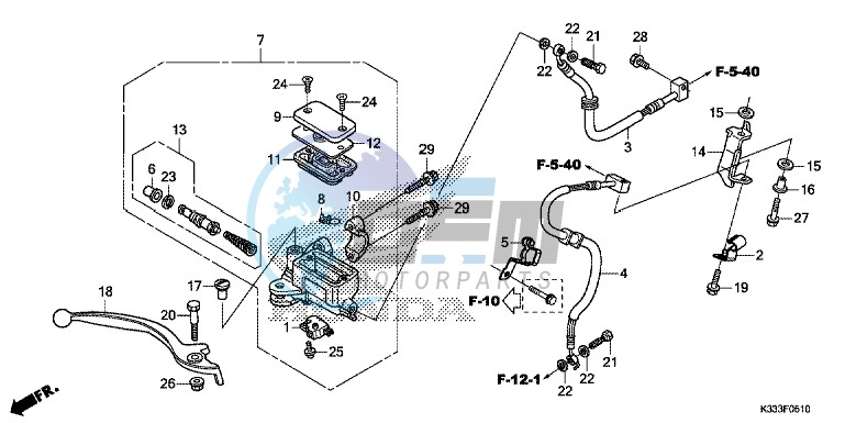 FRONT BRAKE MASTER CYLINDER ( CBR250RA/ 300RA)