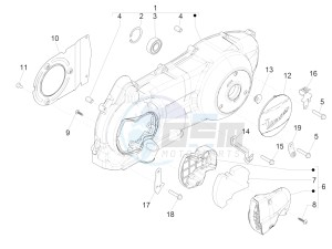 GTS 300 SUPER 4T 4V IE ABS E4 (EMEA) drawing Crankcase cover - Crankcase cooling