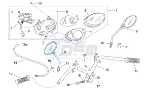 Scarabeo 100 (eng. Yamaha) drawing Handlebar - Dashboard