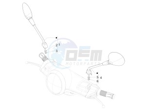 PRIMAVERA 150 4T 3V IE ABS-NOABS E3-E4 (EMEA, LATAM, APAC) drawing Driving mirror/s