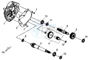 JET 4 50cc 45KMH drawing CRANKCASE - DRIVE SHAFT