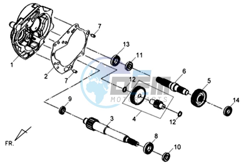 CRANKCASE - DRIVE SHAFT