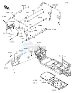 MULE PRO-DXT KAF1000BJF EU drawing Guards/Cab Frame