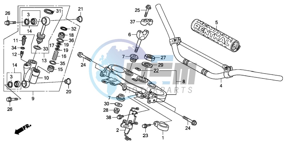 HANDLE PIPE/TOP BRIDGE (CRF450X8)