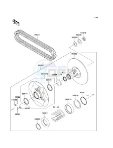 KVF 360 C [PRAIRIE 360 4X4 HARDWOODS GREEN HD] (C6F-C9F) C7F drawing DRIVEN CONVERTER_DRIVE BELT