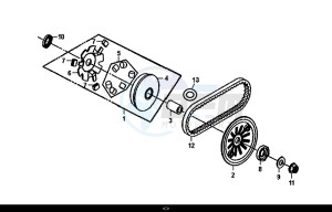 FIDDLE II 50 (45 KM/H) (AF05W4-EU) (E4) (L8-M0) drawing MOVABLE DRIVE FACE ASSY