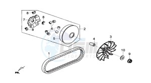 JOYMAX 125I ABS drawing CLUTCH / V BELT