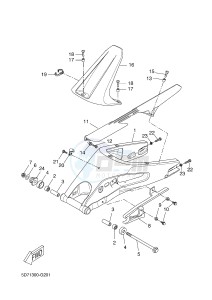 MT125A MT-125 ABS (5D7D) drawing REAR ARM