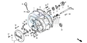 TRX200D FOURTRAX 200 drawing RIGHT CRANKCASE COVER