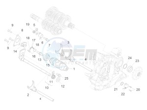 ETV 1200 Caponord Rally USA USA drawing Gear box / Selector / Shift cam