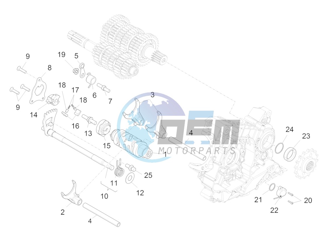 Gear box / Selector / Shift cam