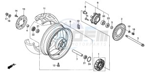 CBR600F drawing REAR WHEEL