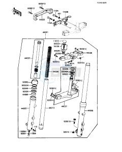 KZ 550 C [LTD] (C3-C4) [LTD] drawing FRONT FORK -- KZ550-C3- -