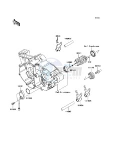 KX250F KX250YBF EU drawing Gear Change Drum/Shift Fork(s)