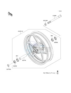 KLE 650 A [VERSYS] (9F-9F) A7F drawing FRONT HUB