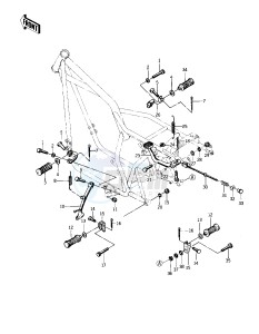 KZ 400 S PSPECIAL] (S2-S3) [SPECIAL] drawing FOOTRESTS_STAND_BRAKE PEDAL -- 76-77 S2_S3- -