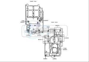 ZZR 250 (EU) drawing CRANKCASE BOLT PATTERN