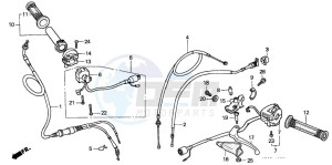 NSR125R drawing HANDLE LEVER/SWITCH/CABLE