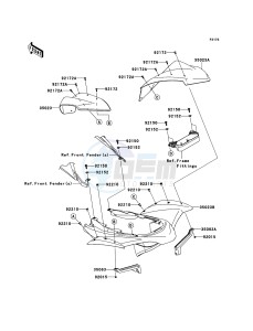 KFX450R KSF450BCS EU drawing Rear Fender(s)