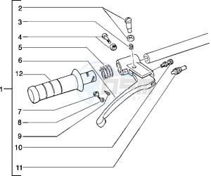 Typhoon 50 XR drawing Handlebars component parts