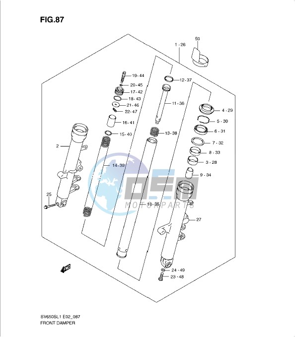 FRONT DAMPER (SV650SAL1 E24)