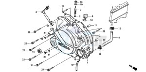 NSR50F drawing RIGHT CRANKCASE COVER