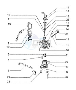 Runner 180 FXR 2t drawing Carburettor Dell Orto