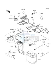 KAF 950 B [MULE 3010 DIESEL 4X4] (B1) [MULE 3010 DIESEL 4X4] drawing CHASSIS ELECTRICAL EQUIPMENT