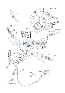 YPR250RA XMAX 250 ABS EVOLIS 250 ABS (2DL7 2DL7) drawing STEERING HANDLE & CABLE