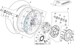 Shiver 750 (AA, JP, K, MAL, T, TW) drawing Rear wheel