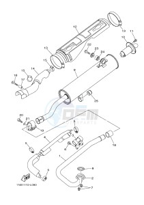 YFM350FWA YFM350DE GRIZZLY 350 4WD (1NSD 1NSE 1NSF) drawing EXHAUST